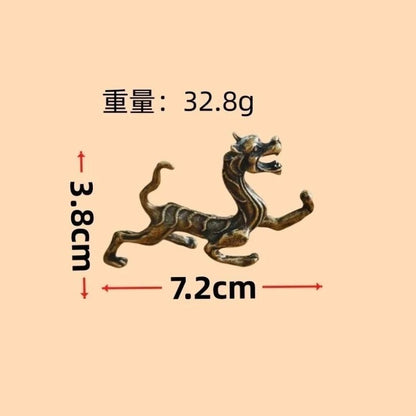 4PCS Brass Four Divine Beasts Ornament Dragon White Tiger Suzaku Xuanwu Decor