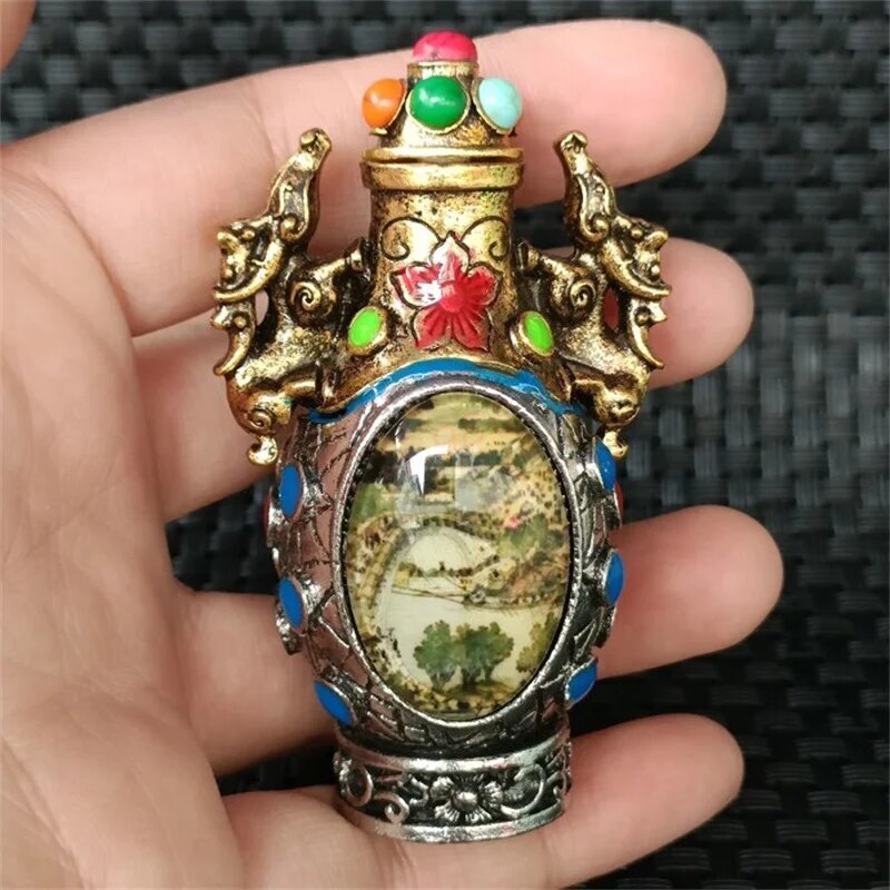 Retao Bronze Snuff Bottle Folk Handicraft Ornaments Object Pot
