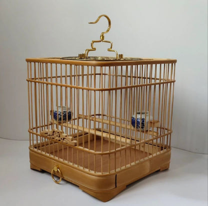 Exquisite Handmade Chinese Bamboo Wood Bird Cage Birdcage