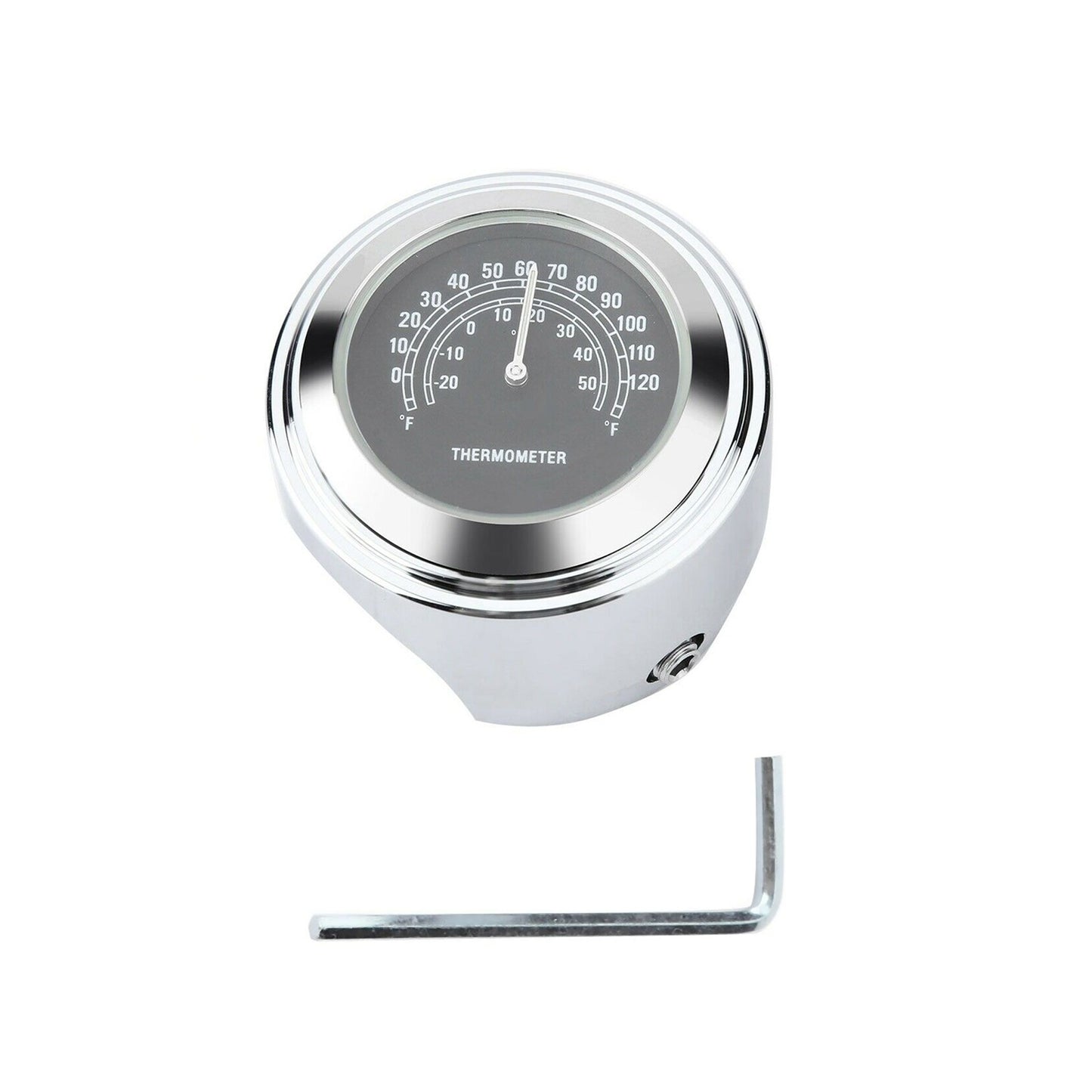 22&25mm Luminous Mobike Front Chrome Waterproof Handlebar Mount Temp Thermometer