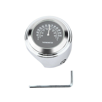 22&25mm Luminous Mobike Front Chrome Waterproof Handlebar Mount Temp Thermometer