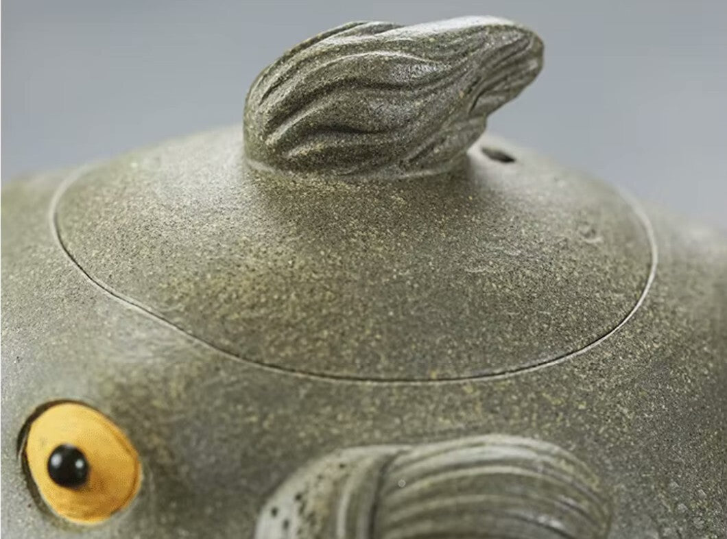 150cc chinese Yixing Handmade Zisha teapot Duanclay Puffer Gongfu tea pot