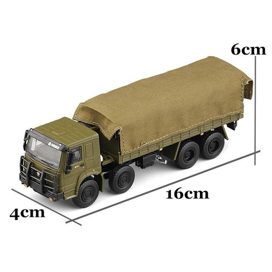 1:64 Diecast Howo Military Heavy-duty Truck Model Metal Car Model Collection Toy