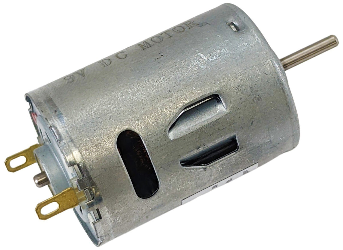 9V Heavy Duty DC Motor 12,500 RPM Max , ⌀2mm Shaft (Body: ⌀1.08" x 1.48" Length)