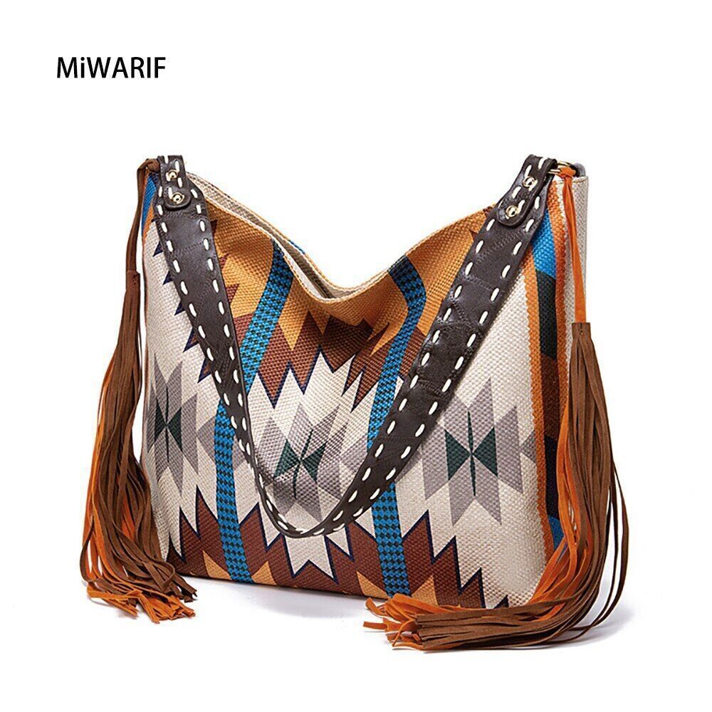 2023 New Fashion Woman Bags Women's Beach One-shoulder Carry Canvas Ethnic Style