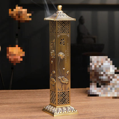 Lotus Zen Chinese Style Incense Column Incense Burner HomeTea Room Study Zen