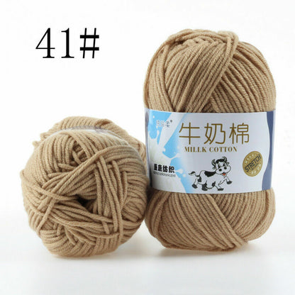 Hot Sale 50g Hand-woven Chunky Yarn Soft Milk Cotton Knitting Baby wool yarn