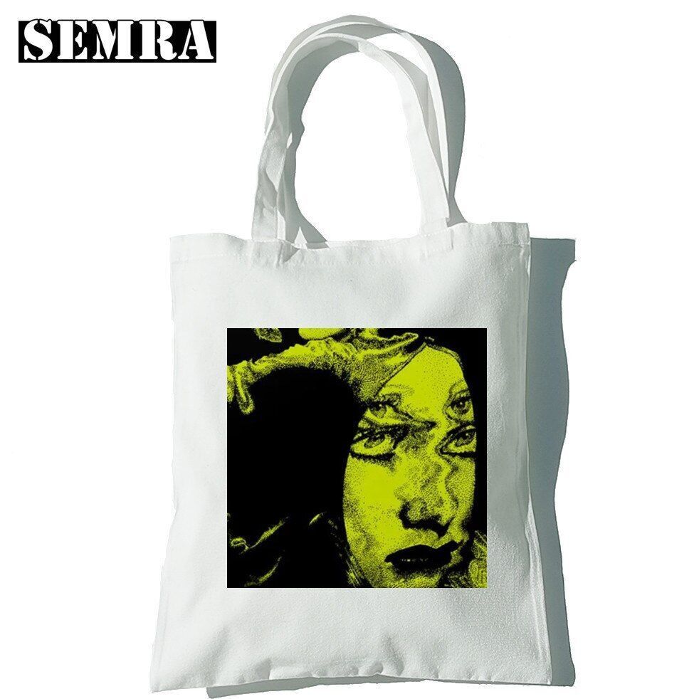 Punk Vintage Large Cartoon Canvas Bag Gothic Shopper Bag Shoulder Bag Pocket 1PC