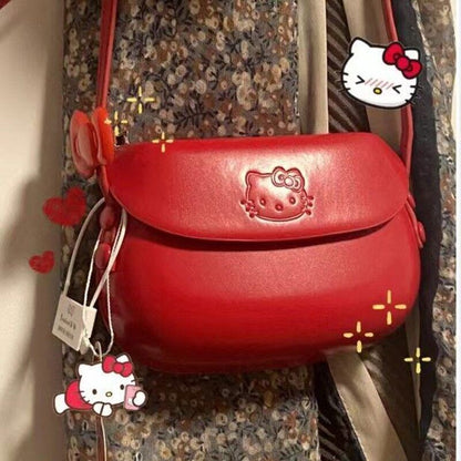 Hello Kitty one-shoulder saddle bag ladies cute messenger bag fashion party bag