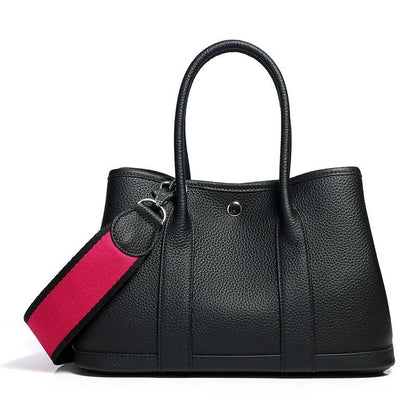 Genuine Leather Shoulder Bags Cow Leather Handbag Wide Strap Tote Bags Handbag