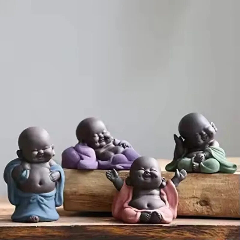 Ceramic Maitreya Buddha Statue Tea Pet Tea Sculpture Figurine Display Ornament