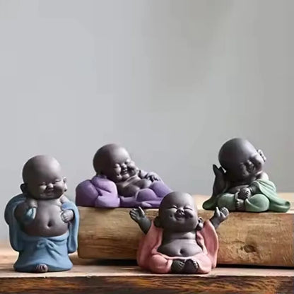 Ceramic Maitreya Buddha Statue Tea Pet Tea Sculpture Figurine Display Ornament