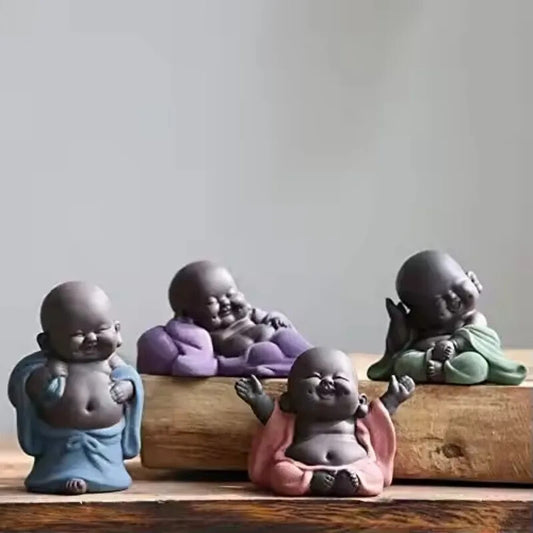 Ceramic Maitreya Buddha Statue Tea Pet Tea Sculpture Figurine Display Ornament