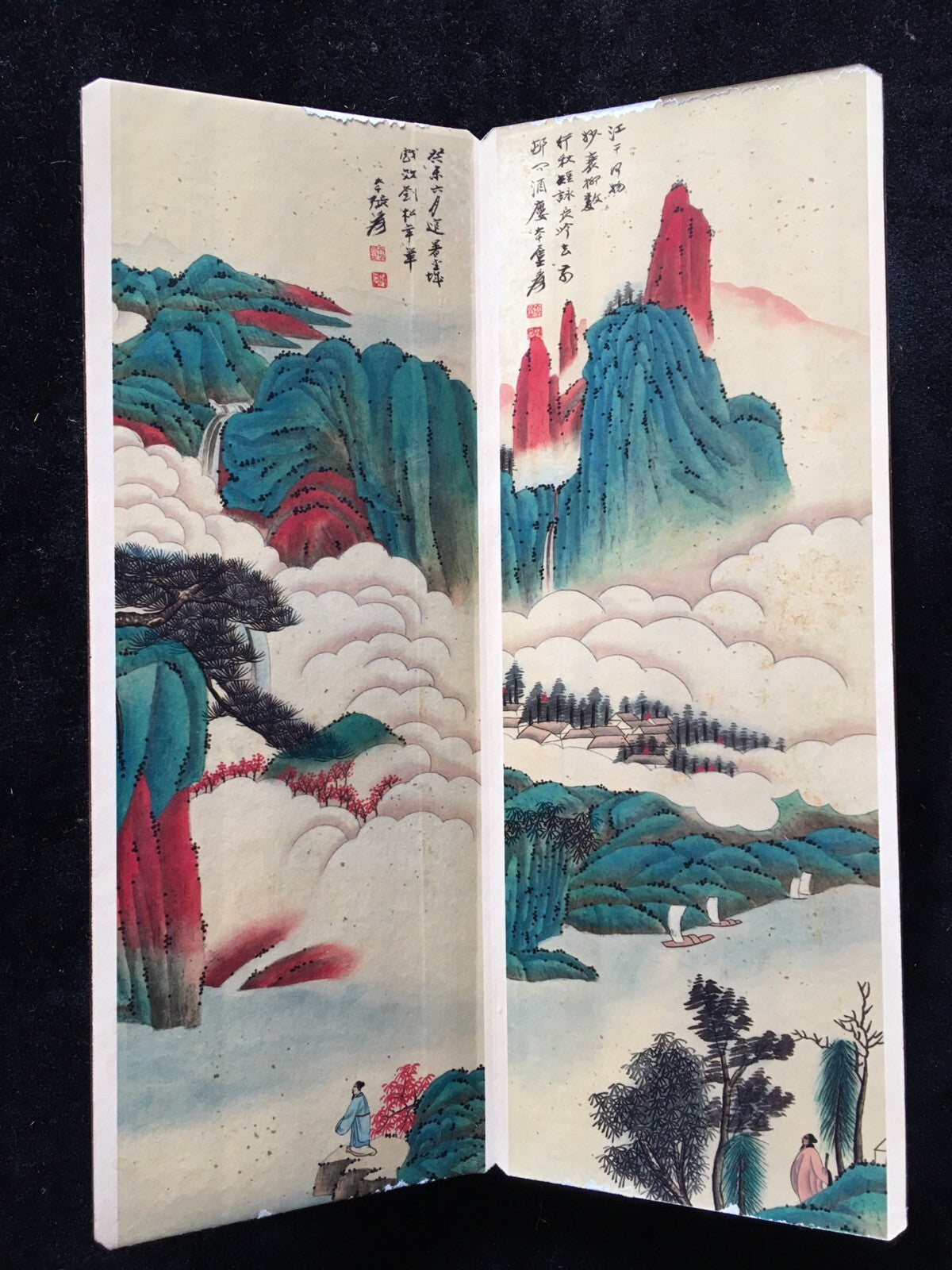 Chinese Lao Zhang Daqian Water Rolling Mountain Yanping -