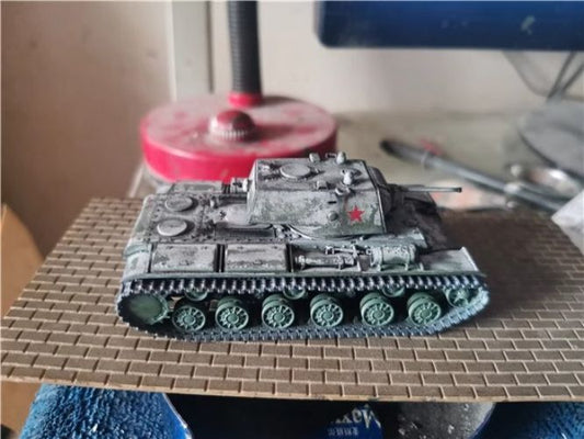Homemade 1/72 WWII Soviet KV1 Main Battle Tank Model Finished Ornament