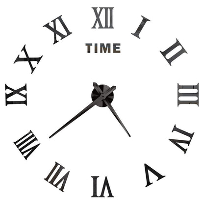 DIY Wall Clocks Acrylic Mirror Large 3D Frameless Home Living Room Decor 37-47In