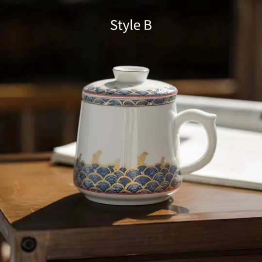 Ceramic Tea Mug Novelty Porcelain Tea Cup with Infuser