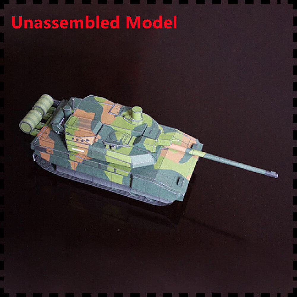 1:43 French Leclerc Main Battle Tank Paper Model Unassembled Military Ornaments