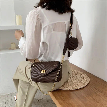 Luxury Bag Crossbody Shoulder Purse 2 In 1 Messenger Handbag Tote Fashion Pouch