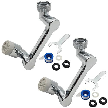 2 Pack Multi-Angle Rotating Faucet Extender and Aerator with Low and High Pre...