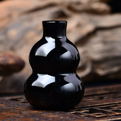 3cm Natural Obsidian Calabash Ornament Pendant Car Hanging Accessories