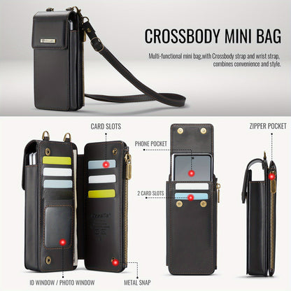Crossbody Wristlet Wallet Case PU Leather for Samsung Galaxy Z Fold 3/4/5/6/7/8