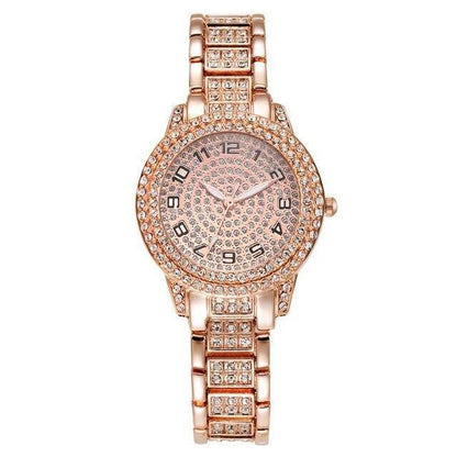 Reloj De Cuarzo Con Diamantes Para Mujer Pulsera Elegante Femenina De Marca Lujo