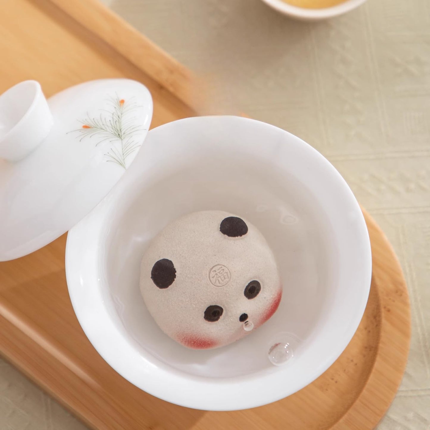 Purple Sands Red Faced Panda Tea Pet 4.6cm 1.8in Kung Fu Tea Set Decoration