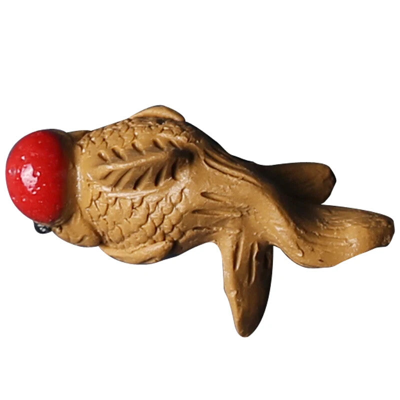 Handmade Purple Clay Mini Fish Tea Pet Figurines Tea Ceremony A Tea Set Table