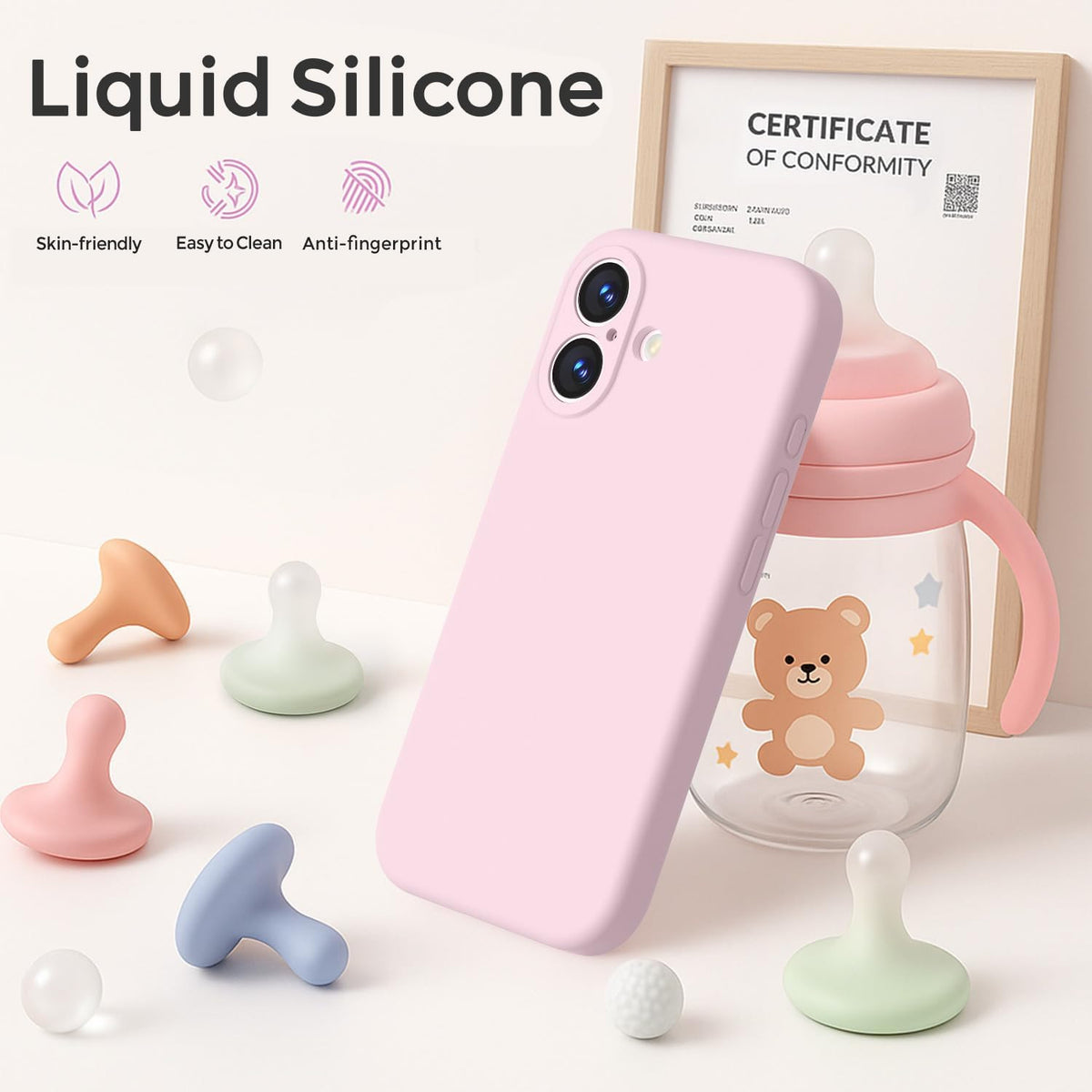 Magnetic for Iphone 17 Case [Compatible with Magsafe] [Premium Silicone Satin-Sm