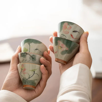 60ml Ceramics Hand Painted Teacup Master Cup Vintage Chinese Kung Fu Teaset