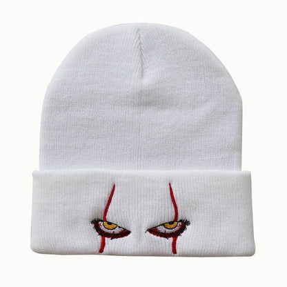 Autumn Winter Hat Knitted Beanies Warm Outdoor Knitted Embroidered Dome Knit 1PC