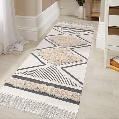 Hand Woven Washable Runner Rug Soft Kitchen Runner Durable Hallway Rug Boho