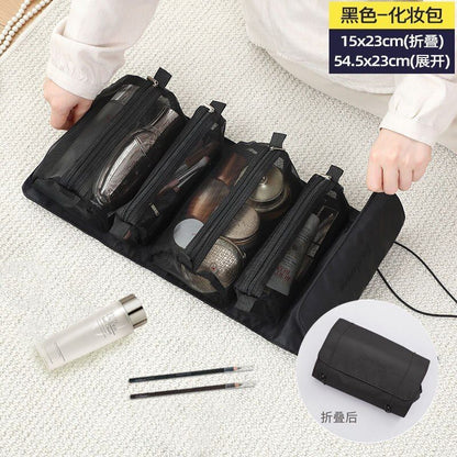 Cosmetic Bag Women Zipper Mesh Separable Cosmetics Pouch Nylon Bag Makeup Pouch