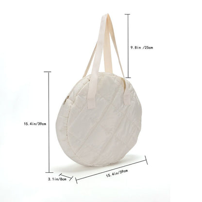 Lattice Pattern Shoulder Bag Cotton Handbag Large Capacity Purse Feather Padded