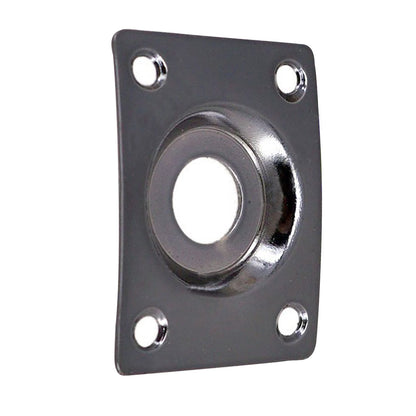 Black Guitar Output Metal Jack Plate Square W/ Screws for Electric Bass Guitar v