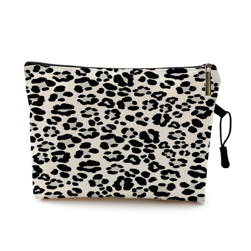 Water Resistant Makeup Bag Zebra Stripe Brown Pink Leopard Print Cosmetic Purse