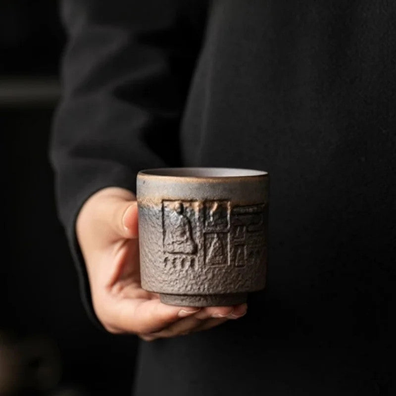 Coarse Pottery Gilding Iron Glaze Master Cup Tea Tasting Cup Kung Fu Teaware