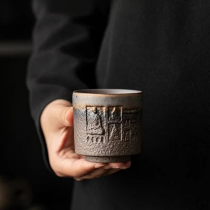 Coarse Pottery Gilding Iron Glaze Master Cup Tea Tasting Cup Kung Fu Teaware