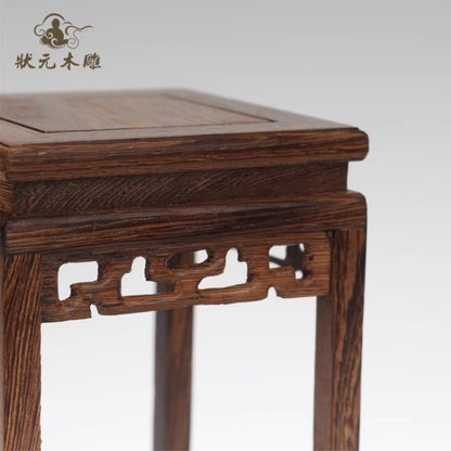 Wenge Wood Square Display Rack Vase Stone Pot Statue Doll Art Stand Home Decor