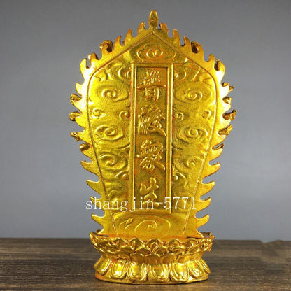 11.8cm Retro Copper Gilded Thousand-hand Guan Yin Buddha Statue Home Ornament