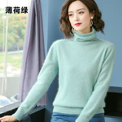 Women Sweaters Turtleneck Pullover Cashmere Knitted Soft Warm Clothes Jumper Top