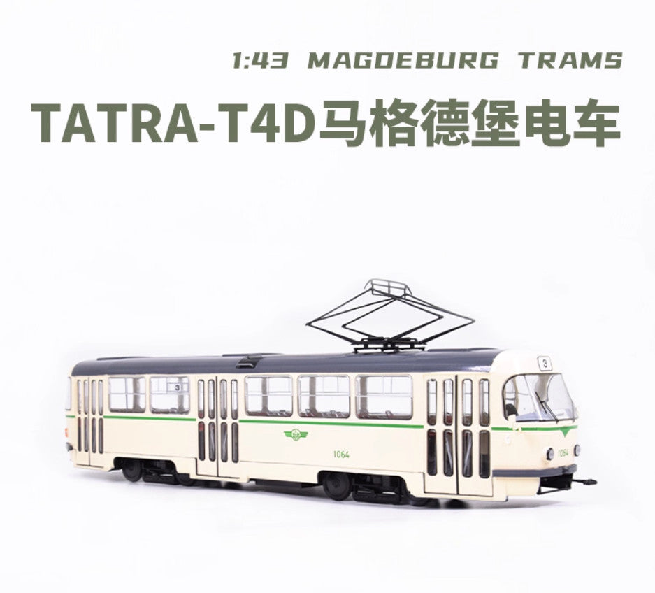 1:43 PremiumClassixxs Magdeburg GDR TATRA-T4D Tram Passenger Car Diecast Model