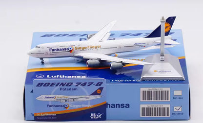 1:400 HX Model Lufthansa BOEING 747-8i Flap Down Airplane Diecast Aircraft Model