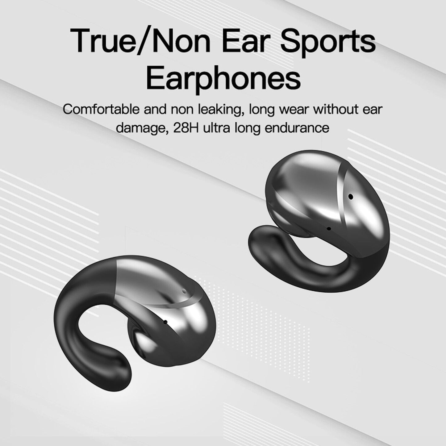 Bluetooth Headset Bone Conduction Earphone Clip-on Ear Headphones For Universal