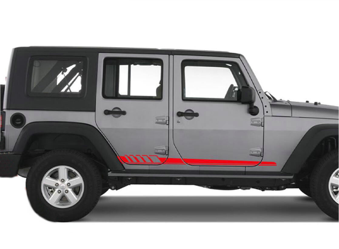 Graphics Car Side Sticker For Jeep Wrangler Rubicon 4 Door Racing Stripe Decals