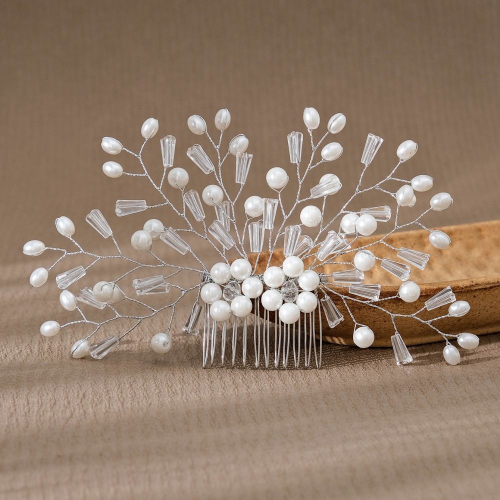 Women Hair Combs Korean Fashion Pearl Handmade Hairpins Clip DIY Styling Jewelry