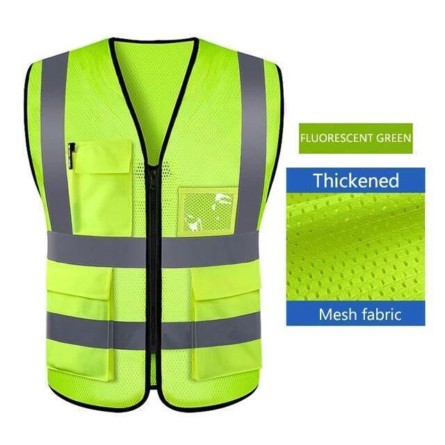 Safety Vest Reflective with Tool Pockets Construction Hi Vis Work Uniform