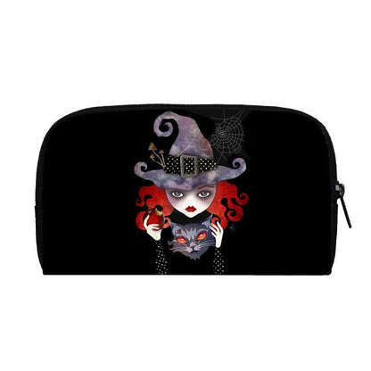 Black Long Wallet Witchcraft Skull Gothic Purse Passport Bag Phone Coin Purses