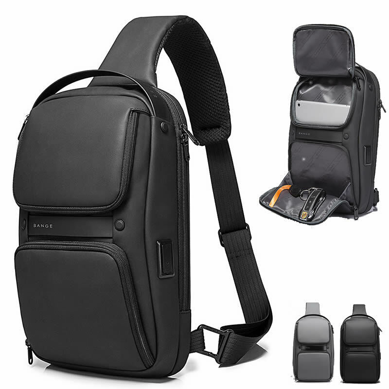 Charging Port Water Resistant Chest Pack Sling Bag Crossbody Backpack Business